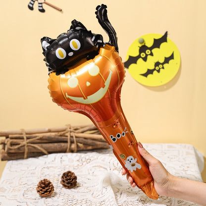Halloween Handheld Foil Balloons – Party & Photo Props – Pack of 12