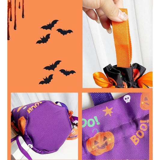Cute Halloween Drawstring Cotton Mini Tote Bag