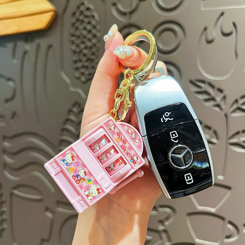 Cute Cartoon Pull-to-Reveal Keychain