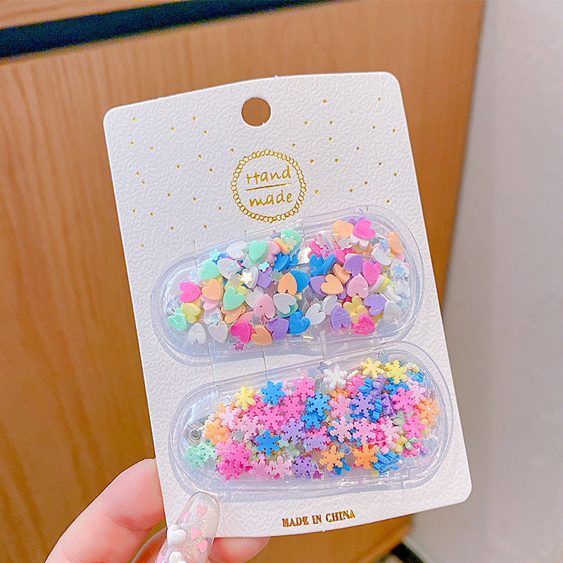 Cute Transparent Glitter Shaker Hair Clip