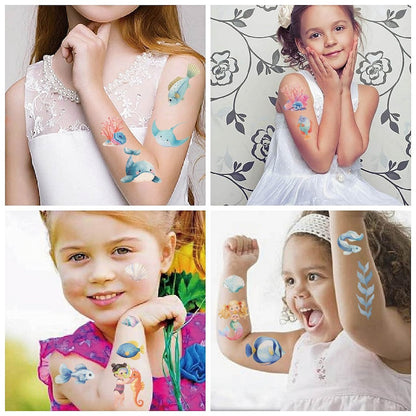 Cute Temporary Tattoos 10 Sheets - Ocean Animals