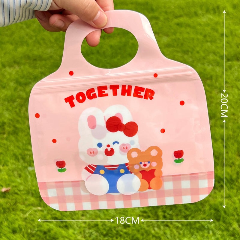 Cute Cartoon Resealable Handle Gift Bags