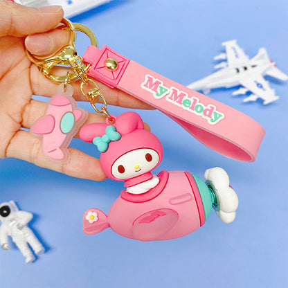 Cute Rotating Airplane Keychain
