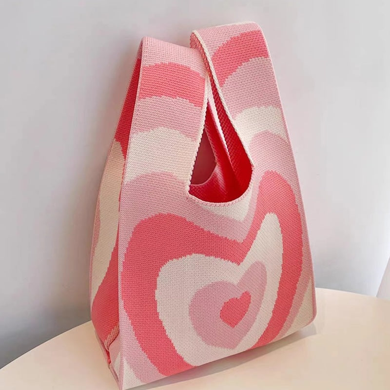 Cute Pattern Knitted Tote Bag
