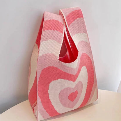 Cute Pattern Knitted Tote Bag