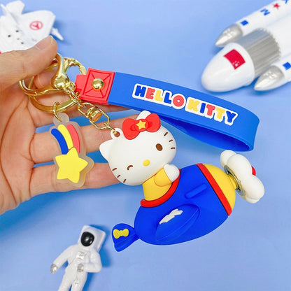 Cute Rotating Airplane Keychain
