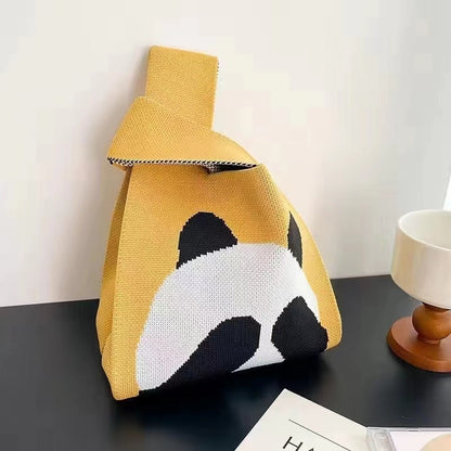 Cute Pattern Knitted Tote Bag