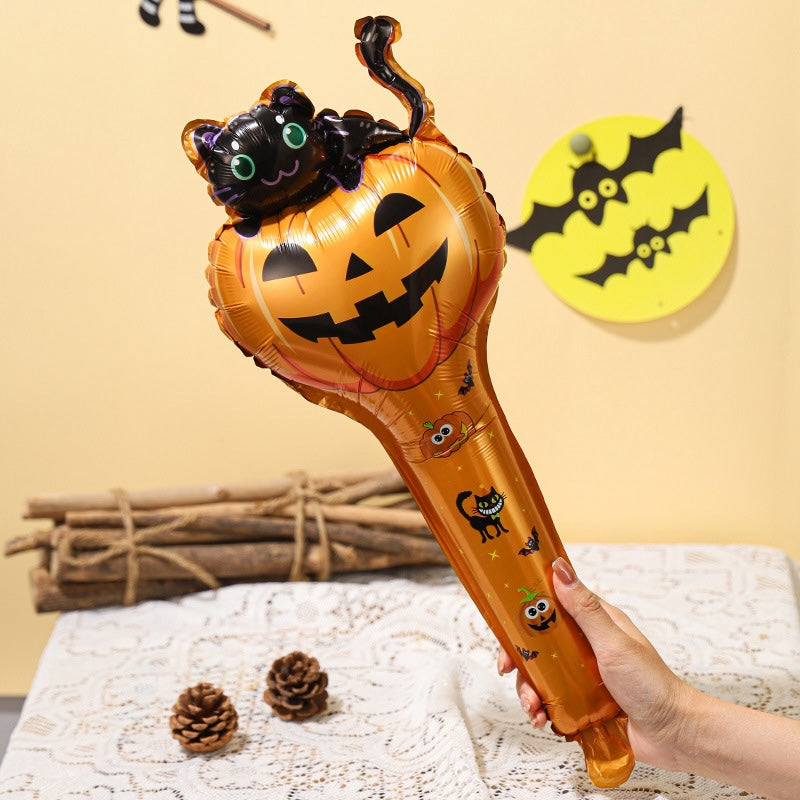 Halloween Handheld Foil Balloons – Party & Photo Props – Pack of 12