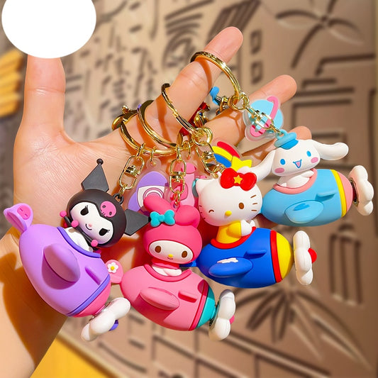 Cute Rotating Airplane Keychain