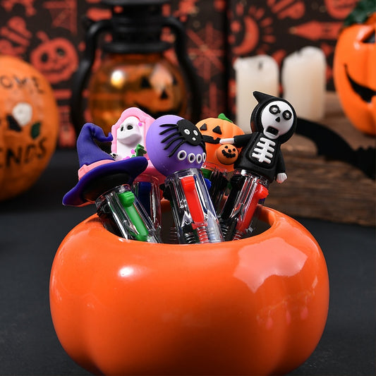 Cute Cartoon Mini 4-Color Ballpoint Pens Halloween Style – Pack of 10