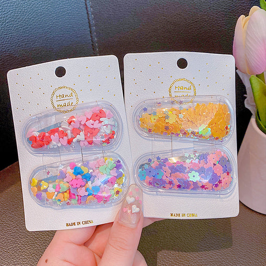 Cute Transparent Glitter Shaker Hair Clip