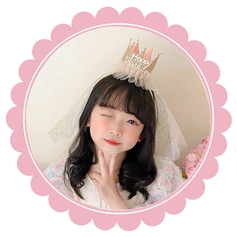 Cute Princess Crown Tulle Birthday Headband