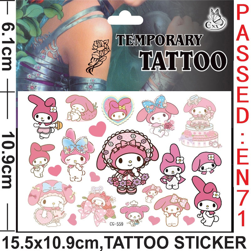 Temporary Tattoos for Kids Single Pack