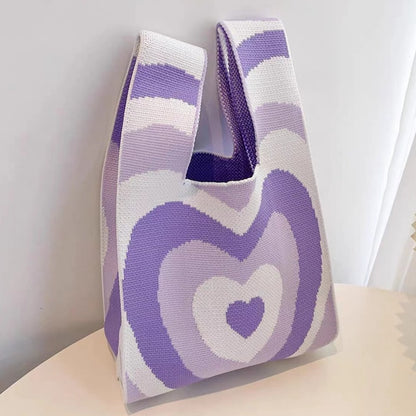 Cute Pattern Knitted Tote Bag