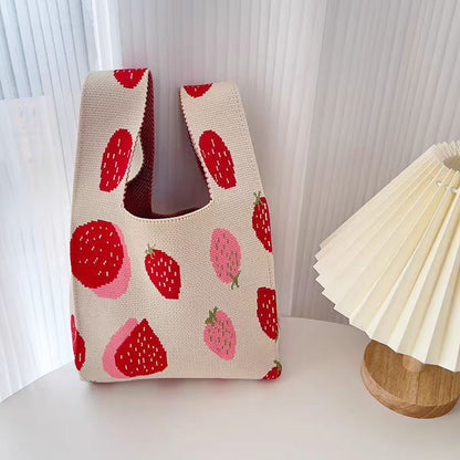 Cute Pattern Knitted Tote Bag