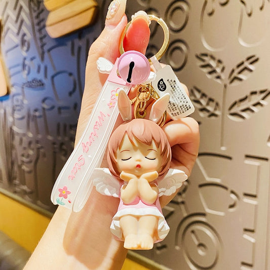 Annie Baby Angel Bell Keychain