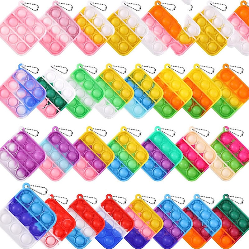 Pop Fidget Bubble Keychains – 12PCS Set