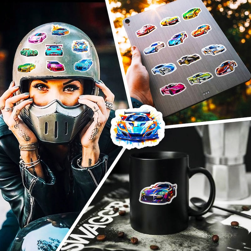 50PCS DIY Waterproof Stickers - Sports Car
