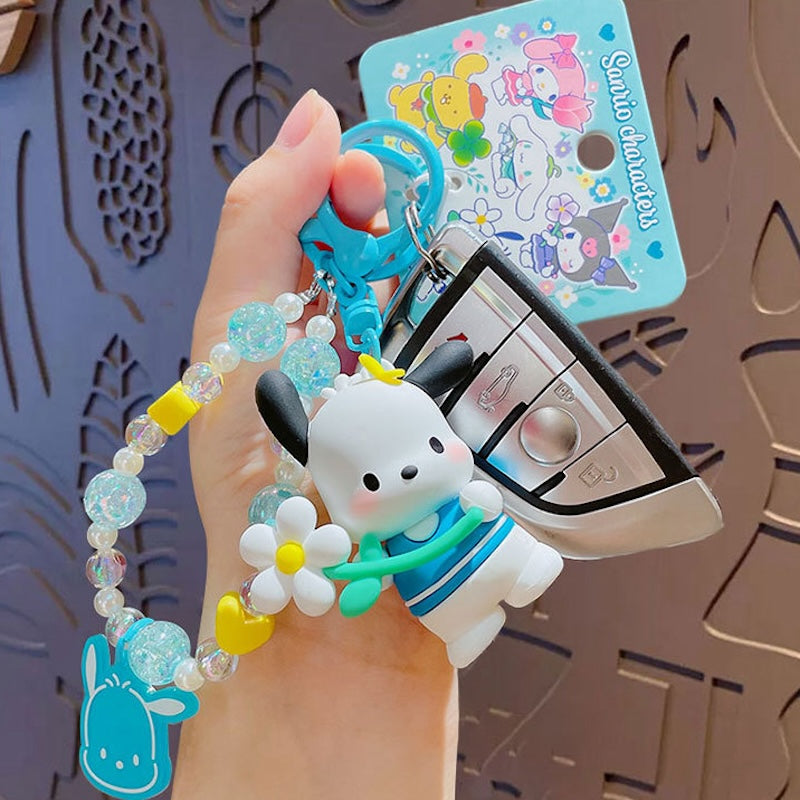 Sanrio Floral Beaded Keychain