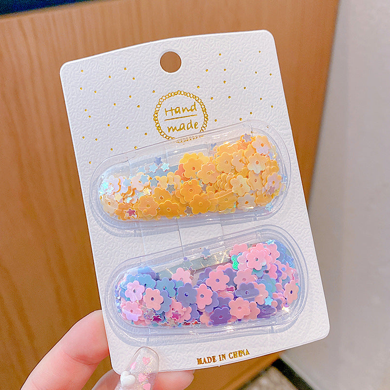 Cute Transparent Glitter Shaker Hair Clip