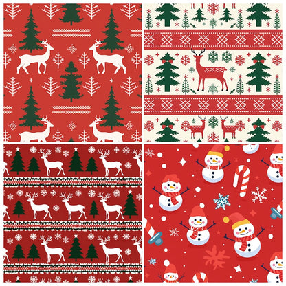 12-Sheet Christmas DIY Paper Set – Vintage Holiday Craft Pack C