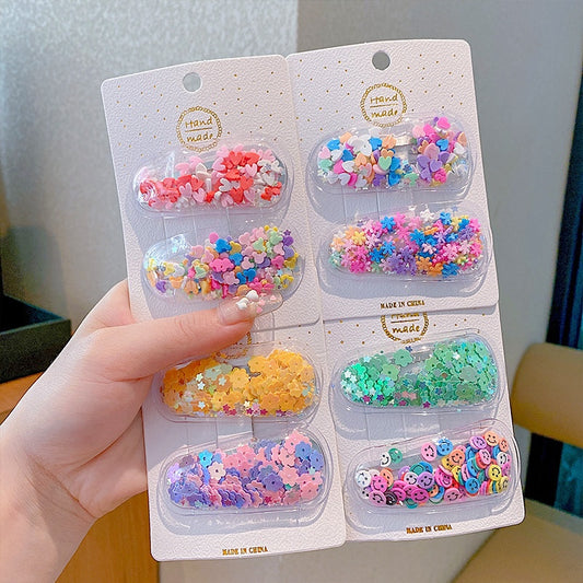 Cute Transparent Glitter Shaker Hair Clip