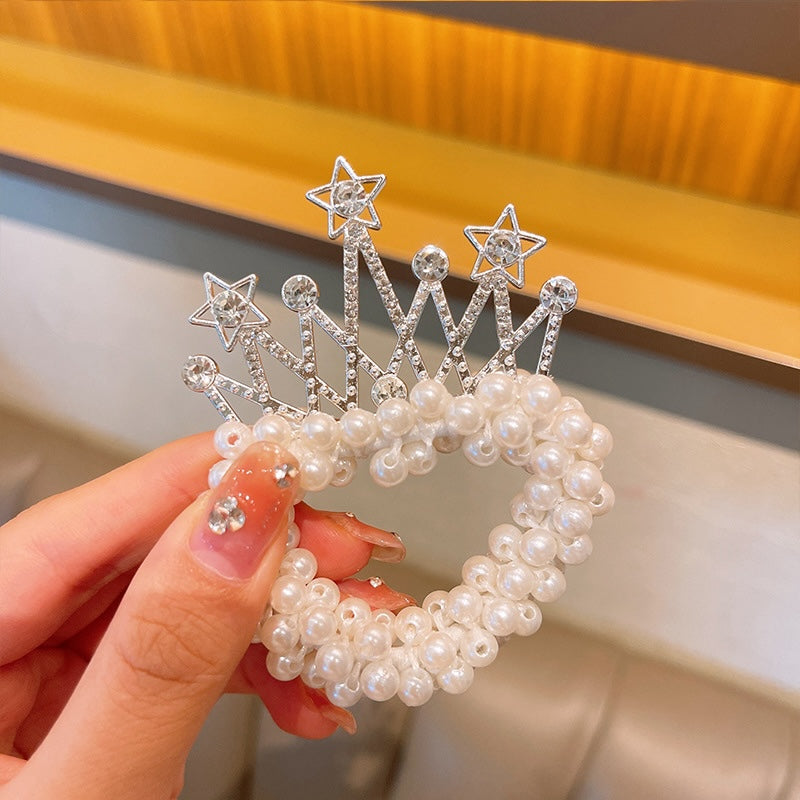 Princess Crown Pearl Hair Tie