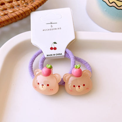 Cute Resin Animal Hair Ties – Set of 2