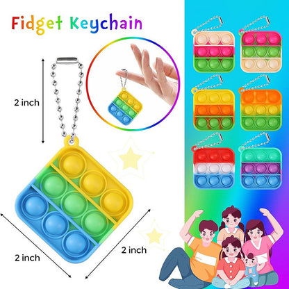 Pop Fidget Bubble Keychains – 12PCS Set