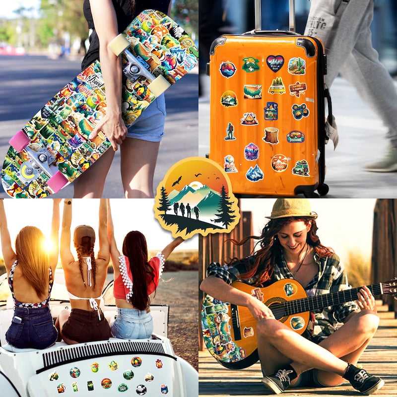 50PCS DIY Waterproof Stickers - Outdoor Adventure
