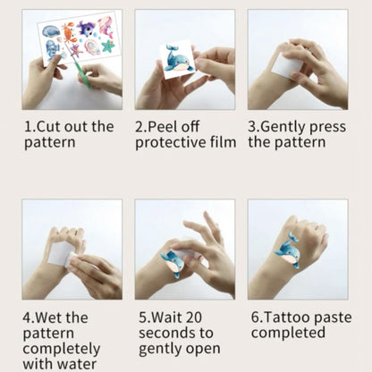 Cute Temporary Tattoos 10 Sheets - Ocean Animals