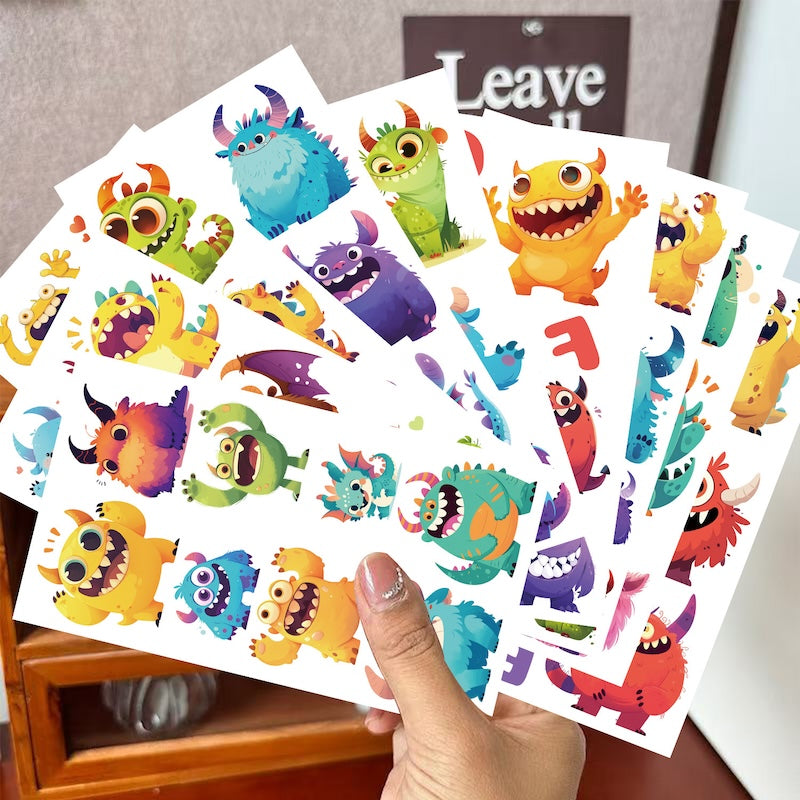 Cute Temporary Tattoos 10 Sheets - Little Monsters