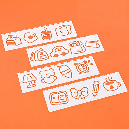 Cute Drawing Stencil 4 PCS Ruler Set