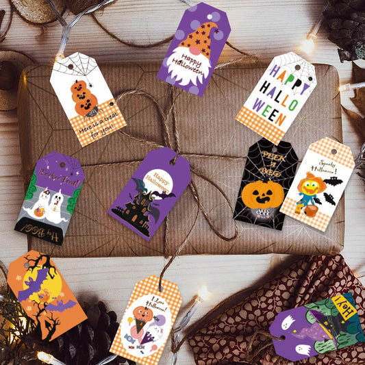 50-Pack Halloween Gift Tags with Twine – Holiday Labels