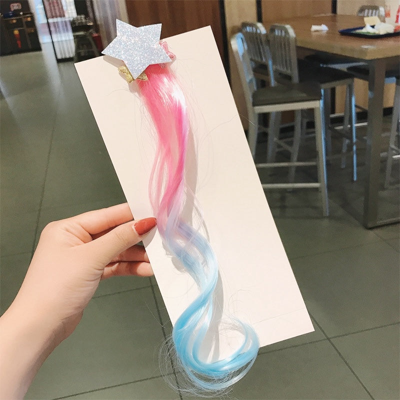 Stars Ombre Curly Hair Clip Extension for Girls