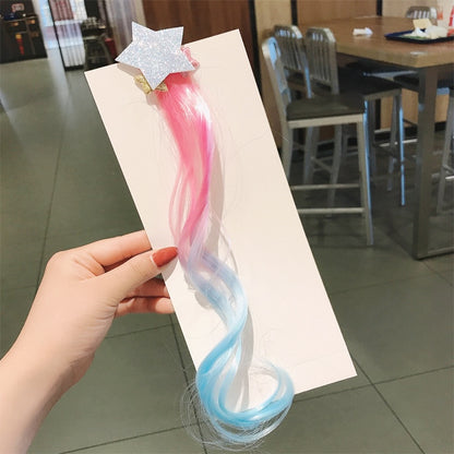 Stars Ombre Curly Hair Clip Extension for Girls