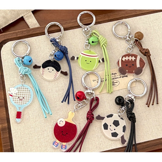 Cute Sports Acrylic Bell Keychain Charm