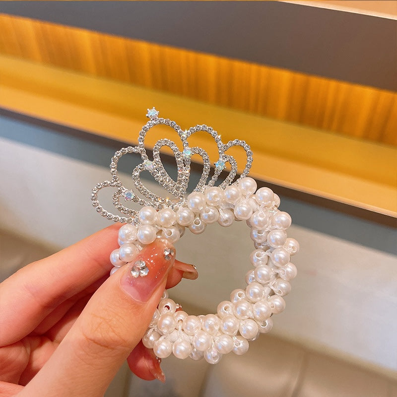 Princess Crown Pearl Hair Tie