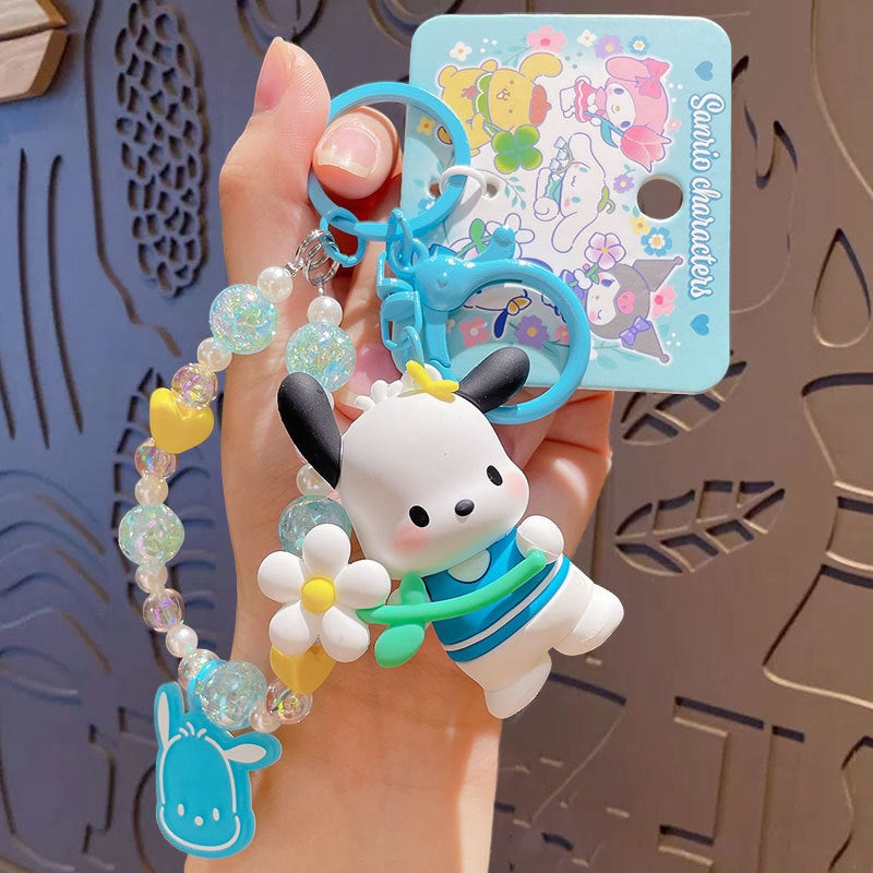 Sanrio Floral Beaded Keychain