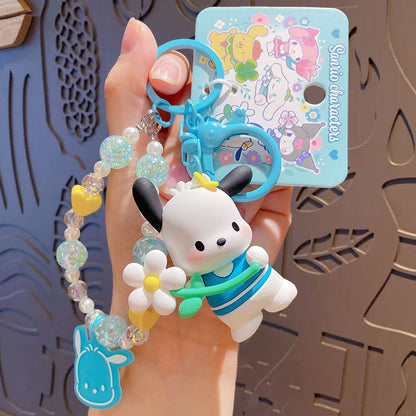 Sanrio Floral Beaded Keychain