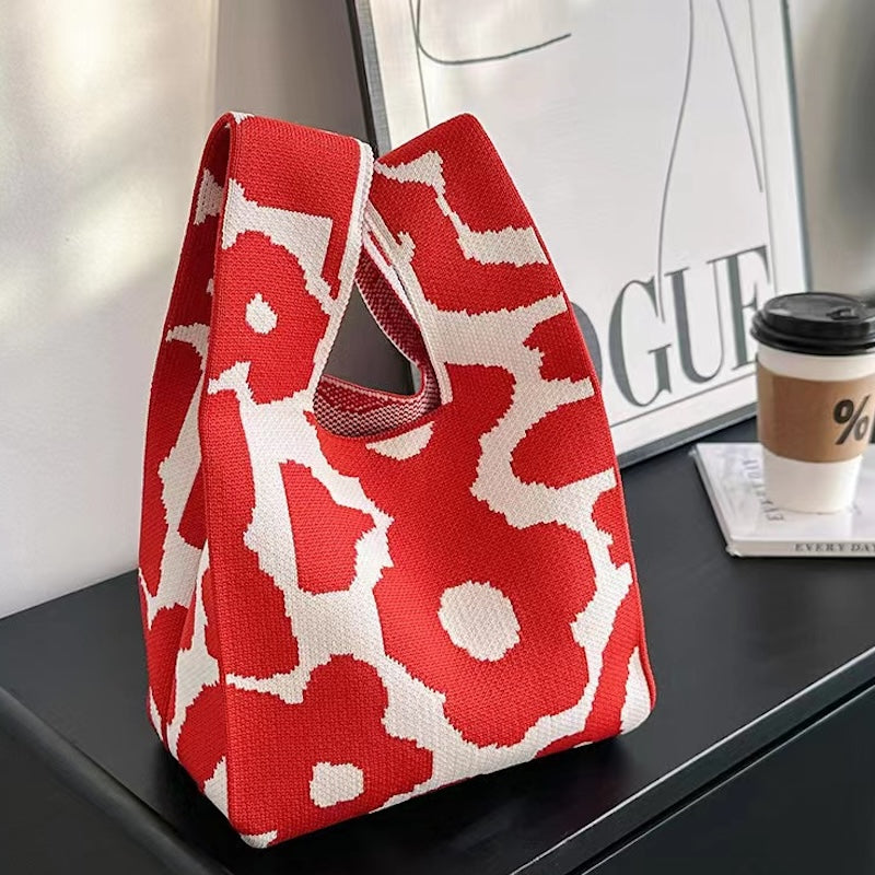 Cute Pattern Knitted Tote Bag