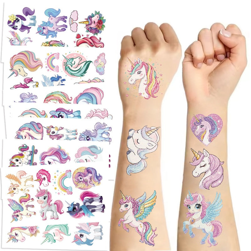 Cute Temporary Tattoos 10 Sheets - Unicorns