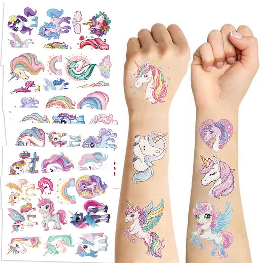 Cute Temporary Tattoos 10 Sheets - Unicorns
