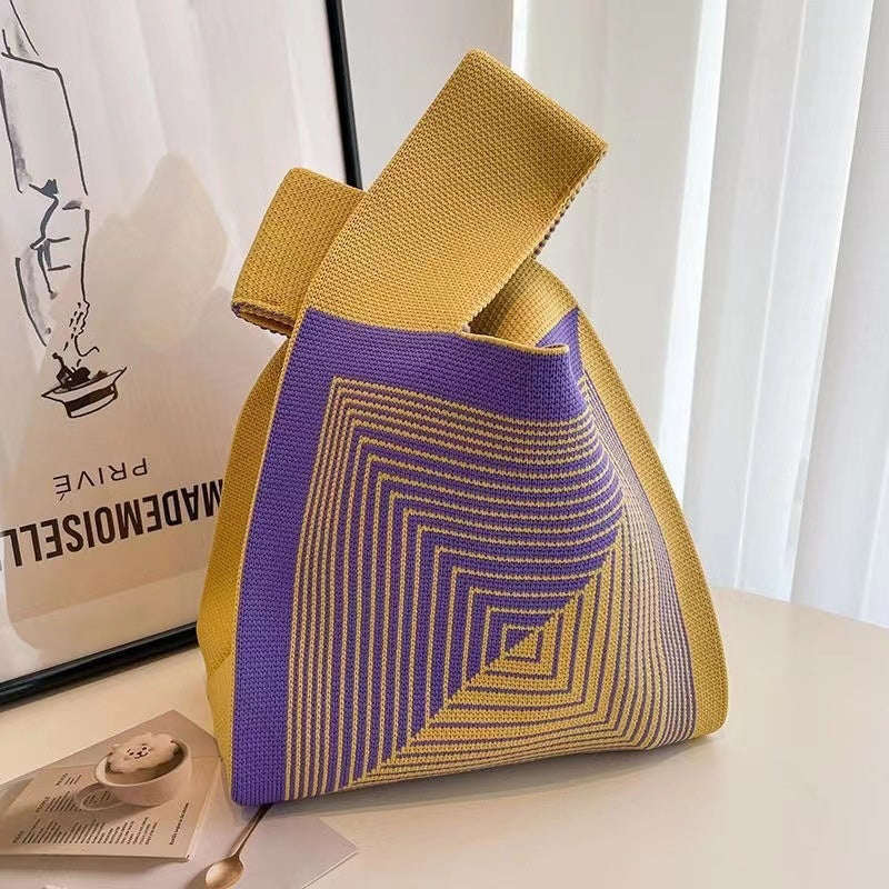 Cute Pattern Knitted Tote Bag
