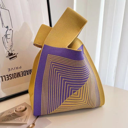Cute Pattern Knitted Tote Bag