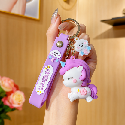 Cartoon Soft Silicone Keychain - Unicorn