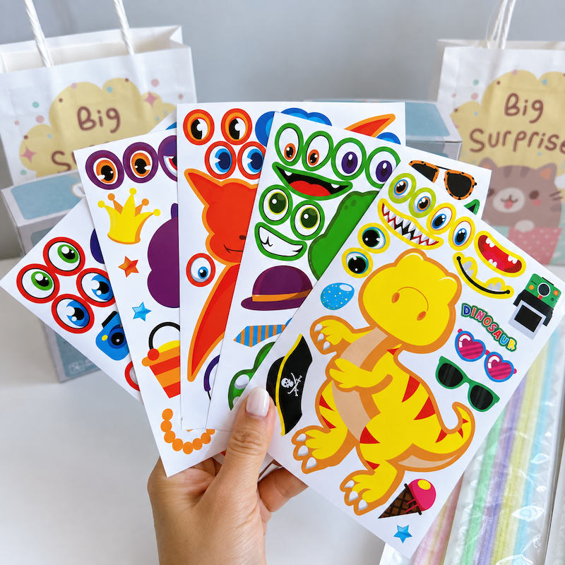 Jumbo Dinosaur Push Toy & DIY Goodie Bag Set