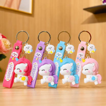 Cartoon Soft Silicone Keychain - Unicorn