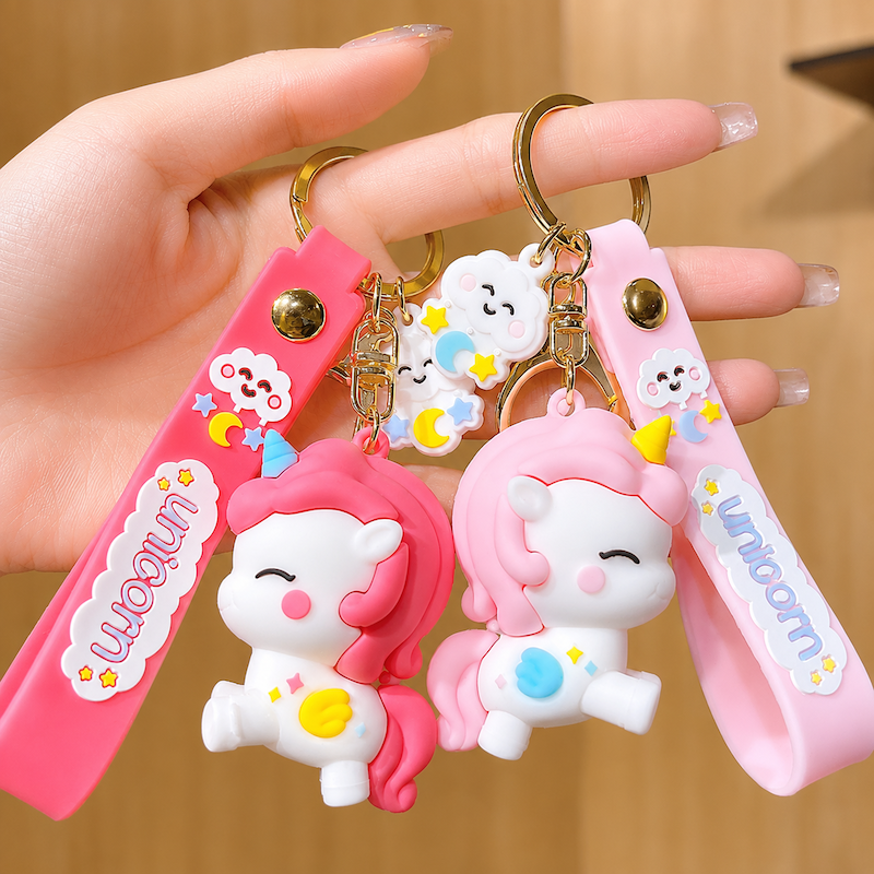 Cartoon Soft Silicone Keychain - Unicorn