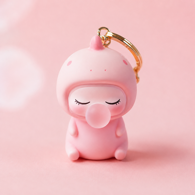 Bubble Dinosaur Baby Silicone Keychain